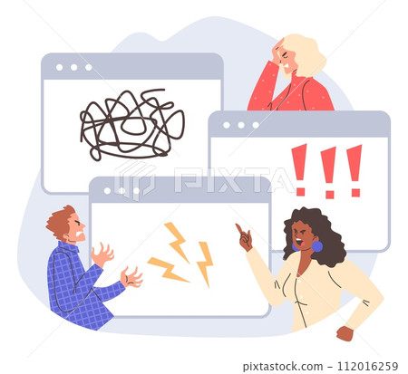 Miscommunication argument vector illustration set Miscommunication argument vector illustration set 112016259