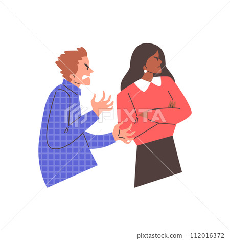 Man pleading with unimpressed woman vector illustration Man pleading with unimpressed woman vector illustration 112016372