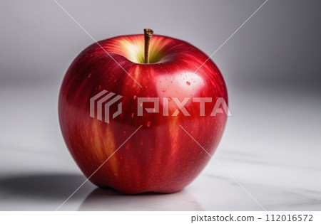 Red apple on the table, closeup 112016572
