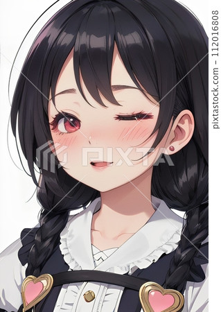 一個可愛的女孩眨眼的插圖 一個可愛的女孩眨眼的插圖 112016808