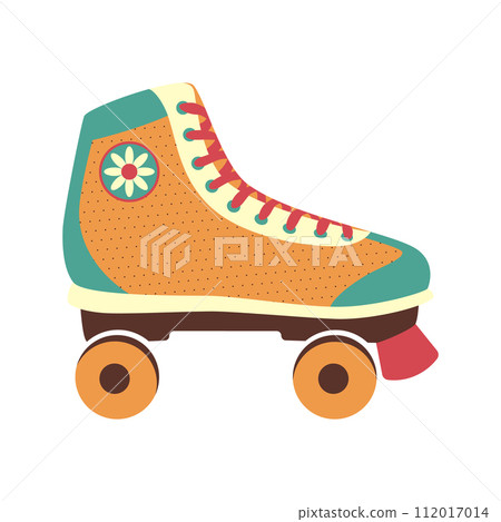 Roller skates - quads in the style of the 90s. Vector illustration. Roller skates - quads in the style of the 90s. Vector illustration. 112017014