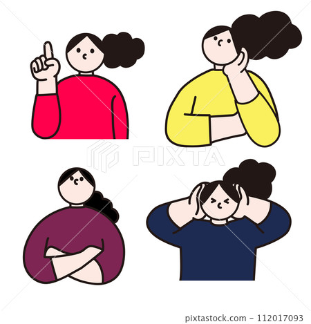 思考與教學的女性的線畫向量 思考與教學的女性的線畫向量 112017093