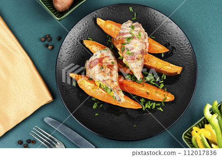 Meatloaf and Baked Sweet Potatoes. Meatloaf and Baked Sweet Potatoes. 112017836