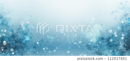 Dreamy blue abstract background with bokeh and delicate branches. 112017881