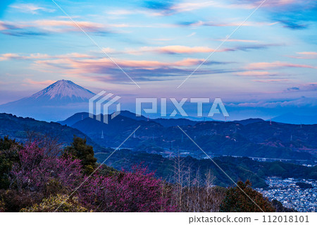 (靜岡縣)黃昏時從梶原山公園看到的富士山 (靜岡縣)黃昏時從梶原山公園看到的富士山 112018101