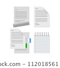 Contract documents pile vector illustration, flat cartoon document stack agreement document management concept, business document 112018561