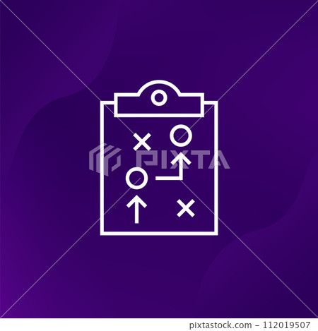 playbook or game plan icon, line pictogram playbook or game plan icon, line pictogram 112019507