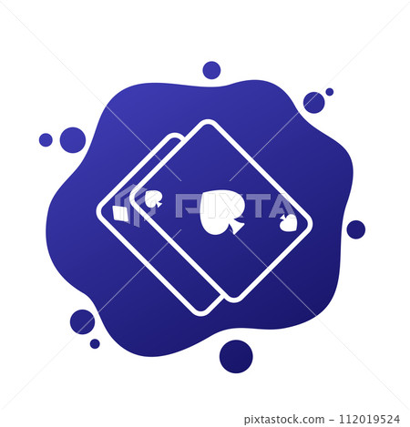 poker cards icon with aces, vector 112019524