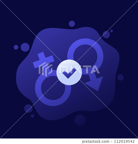 sex icon with gender symbols, vector design 112019542
