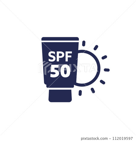 spf 50 sunscreen icon, UV protection 112019597