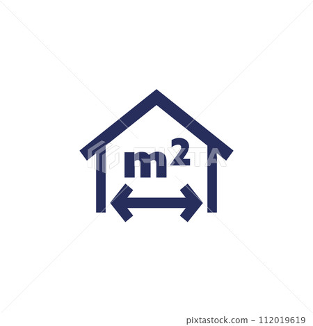 building, house size icon on white 112019619