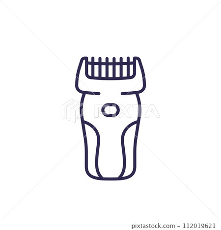 hair trimmer, electric shaver line icon 112019621
