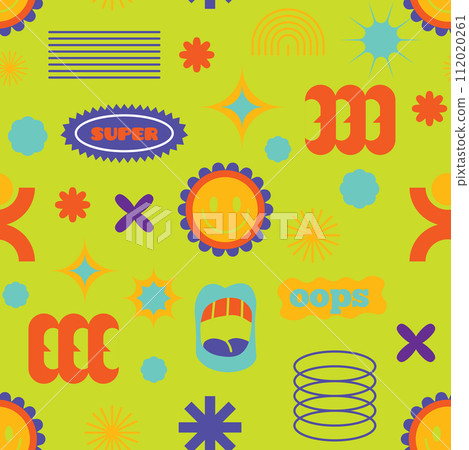 Vibrant Comic Elements Seamless Pattern 112020261