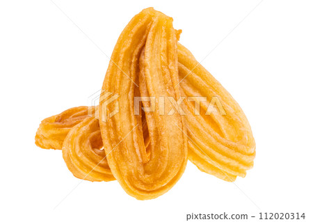 Spanish Churros deep fried isolated Spanish Churros deep fried isolated 112020314