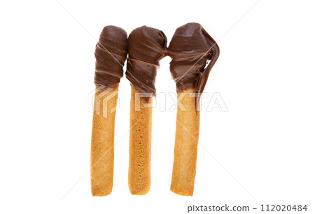 stick with chocolate cream isolated stick with chocolate cream isolated 112020484