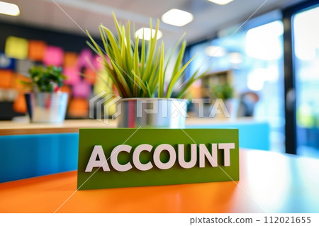 Graphic with the words "ACCOUNT" (ID, password, site registration) Graphic with the words "ACCOUNT" (ID, password, site registration) 112021655