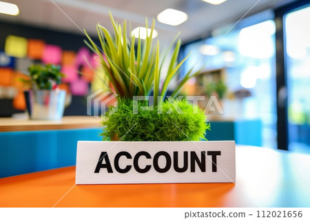 Graphic with the words "ACCOUNT" (ID, password, site registration) 112021656