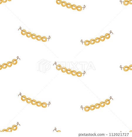 Seamless pattern Bagels with poppies. Vector doodle illustration of dry bublik, traditional Russian cookies. Seamless pattern Bagels with poppies. Vector doodle illustration of dry bublik, traditional Russian cookies. 112021727