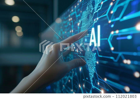 帶有「AI」一詞的圖形（技術、生成人工智慧、人工智慧、機器學習） 112021803
