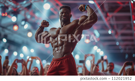 男性健美運動員決定姿勢/AI生成 112021952