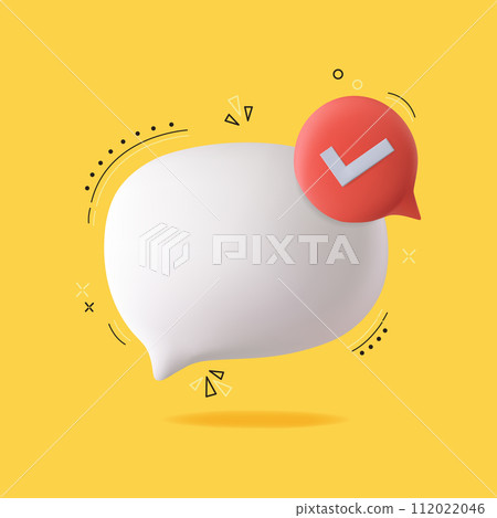 Social media and communication concept with 3d chat icon. Vector illustration. 112022046