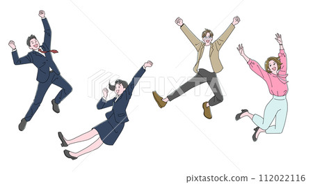 Energetic member of society jumping Energetic member of society jumping 112022116