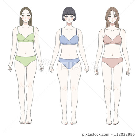 從正面看骨骼不同的女性-內衣ver. 從正面看骨骼不同的女性-內衣ver. 112022996