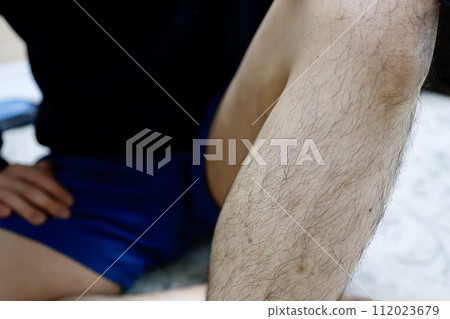 Men's shin hair 112023679