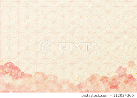 Watercolor style cherry blossoms Spring Japanese pattern Japanese paper background 112024360