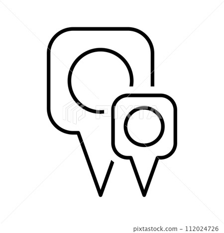 Map markers icon. Location pin sign. Pictogram. 112024726