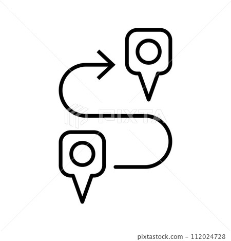 Map, route, gps distance, roadmap icon. Geolocation map path distance. Pictogram. Map, route, gps distance, roadmap icon. Geolocation map path distance. Pictogram. 112024728