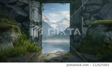 Open the door to the future. Photorealistic. 112025002