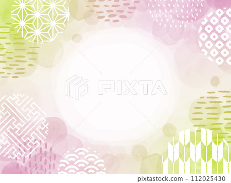 秋天/敬老日水彩風格日式圖案背景 112025430