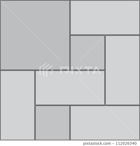 Pavement granite tiles, parquet paving pattern with contrasting blocks. Vector street or sidewalk of cobblestone, garden or park path Pavement granite tiles, parquet paving pattern with contrasting blocks. Vector street or sidewalk of cobblestone, garden or park path 112026340