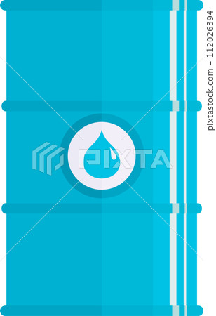 Metal Barrel with Water Icon. Vector Illustration. 112026394