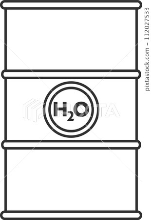 Metal Barrel with Water Icon. Vector Illustration. Metal Barrel with Water Icon. Vector Illustration. 112027533