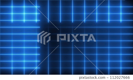 Blue neon grid 112027666