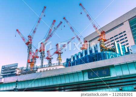 Tokyo cityscape in Japan, looking at the Nihonbashi 1-chome redevelopment project, etc. = February 27, 2020 112028301