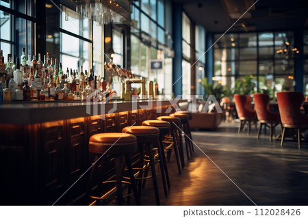 Elegant Repose: The Warmth of an Empty Bar 112028426