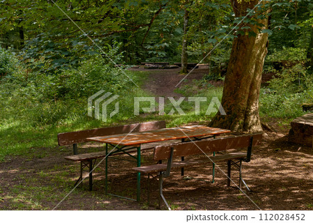 autumn, bench, park 112028452