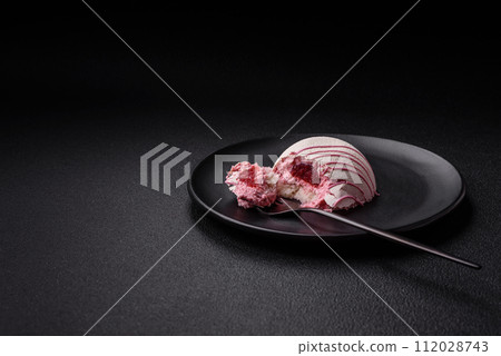 Delicious sweet colorful mochi desserts or ice cream with rice dough and toppings 112028743