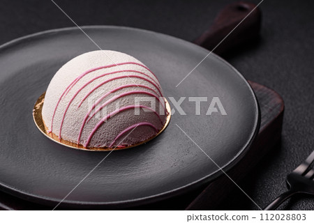 Delicious sweet colorful mochi desserts or ice cream with rice dough and toppings 112028803