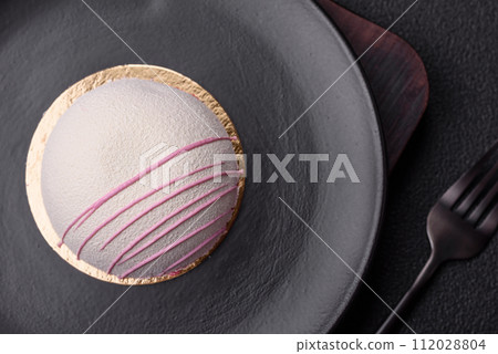 Delicious sweet colorful mochi desserts or ice cream with rice dough and toppings 112028804