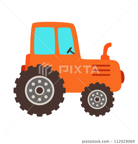 tractor in flat style isolated on white 112029069