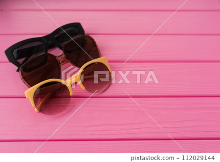 Summer abstract background mockup sunglasses fashionable Summer abstract background mockup sunglasses fashionable 112029144