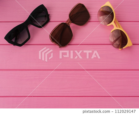 Summer abstract background mockup sunglasses fashionable Summer abstract background mockup sunglasses fashionable 112029147