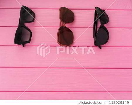 Summer abstract background mockup sunglasses fashionable 112029149