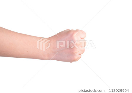 hand on isolated background clipping path 112029904