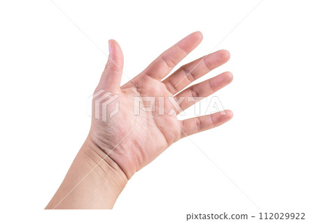 hand on isolated background clipping path 112029922