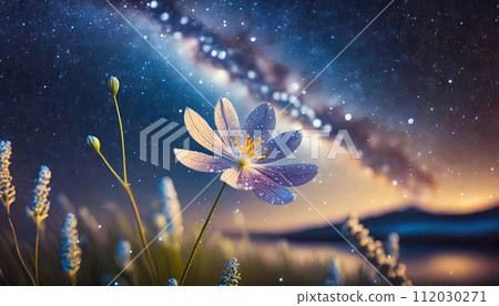 Flowers on the sparkling water surface 112030271